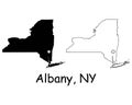 Albany New York NY State Border USA Map