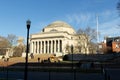 New York, NY / United States - Dec. 22, 2019: a landscape view the Columbia University Visitors Center Royalty Free Stock Photo