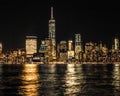 New York, NY / United States - Jan. 5, 2016: A view of the New York City skyline in the evening