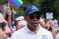 NEW YORK, NY, US - June 25, 2023: Mayor Eric Adams marches with Pride parade Pride march parade 2023 in New York