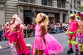 NEW YORK, NY, US - June 25, 2023: Pride march parade 2023 in New York. barbie pink men gay pride rainbow lgbtq . lgbt