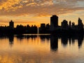 Horizontal view of the sunrise reflecting over New York City\'s Central Park Jacqueline Kennedy