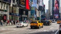 Busy Time Square in sunny spring day Royalty Free Stock Photo