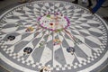 The Imagine Mosaic at The John Lennon Memorial at Strawberry Fields in Central Park. Royalty Free Stock Photo