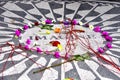 The Imagine Mosaic at The John Lennon Memorial at Strawberry Fields in Central Park. Royalty Free Stock Photo