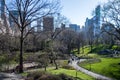 New York, NY / USA - April 2016: People in New York Central Park walking on the spring sunny day Royalty Free Stock Photo