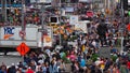 New York, NY, USA. Close up of thousands of people walking in Time Square, Broadway and on the seventh Avenue