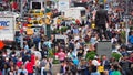 New York, NY, USA. Close up of thousands of people walking in Time Square, Broadway and on the seventh Avenue