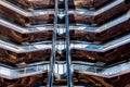 New York, NY, USA - 16.09.2019: Details from inside The Vessel also known as the Hudson Yards Staircase, designed by