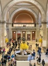 Interior view of the historic Metropolitan Museum of Art of New York City, colloqui.ally Royalty Free Stock Photo