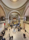 Interior view of the historic Metropolitan Museum of Art of New York City, colloqui.ally Royalty Free Stock Photo