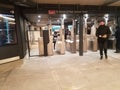 New York, NY USA, January 16, 2019: newly reopened subway station, MTA 28th Street station on the number six Lexington Avenue line