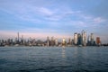 Wide angle landscape view of Manhattan`s westside, featuring the new Hudson Yards Royalty Free Stock Photo