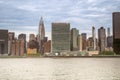 Horizontal view of the East side of Manhattan, featuring the United Nations, the Chrysler Royalty Free Stock Photo