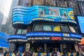 Horizontal view of the iconic Times Square Studios, a television studio that is home to ABC News