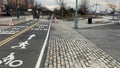 Bike path symbols embedded in path Royalty Free Stock Photo