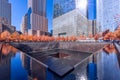 New York, NY/USA - November 06, 2019: View of  Ground Zero Memorial at One World Trade Center on a sunny autumn day Royalty Free Stock Photo