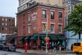 New York, NY - USA - Oct 2,2022 - Horizontal image of the historic red brick Landmark Irish tavern, A HellÃ¢â¬â¢s Kitchen icon that