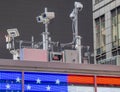 New York, NY, USA. Police video surveillance system in the city center. Cameras that control the most sensitive areas of the city Royalty Free Stock Photo