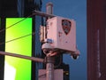 New York, NY, USA. Police video surveillance system in the city center. Cameras that control the most sensitive areas of the city Royalty Free Stock Photo