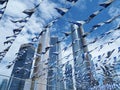 New York, NY, USA. Vertical view of skyscrapers at the High Line area. View from bottom to top Royalty Free Stock Photo