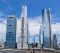 New York, NY, USA. View of skyscrapers at the Hudson Yards and the Vessel Royalty Free Stock Photo