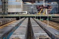 Trains at the terminus railway station, 30th St Terminal.