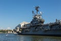 USS Intrepid, Essex-class aircraft carriers, at the Intrepid Sea-Air-Space Museum. Royalty Free Stock Photo