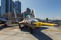 View of military airplanes on the deck of the USS Intrepid Sea, Air Space Museum. Royalty Free Stock Photo