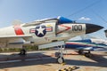 View of military airplanes on the deck of the USS Intrepid Sea, Air Space Museum. Royalty Free Stock Photo