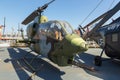 View of military airplanes on the deck of the USS Intrepid Sea, Air Space Museum. Royalty Free Stock Photo