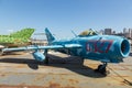 View of military airplanes on the deck of the USS Intrepid Sea, Air Space Museum. Royalty Free Stock Photo