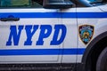 New York NYPD Police car with sirens at day Royalty Free Stock Photo