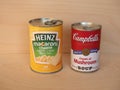 NEW YORK - OCT 2020: Heinz and Campbell\'s cans