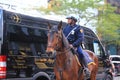 Nypd horse unit patrol in New York