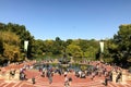 NEW YORK - OCTOBER 14, 2016 Historic Bethesda fountain in the he