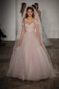 Models walk the runway finale for Blush by Hayley Paige Bridal show Fall/Winter 2018 Collection Royalty Free Stock Photo