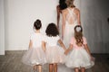 Models walk the runway finale for Blush by Hayley Paige Bridal show Fall/Winter 2018 Collection Royalty Free Stock Photo