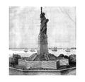 New York Old aerial view American Old illustration. Engraving illustration. Royalty Free Stock Photo