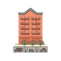 New York old building flat style vector illustration Royalty Free Stock Photo