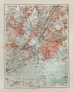 New York old map Royalty Free Stock Photo