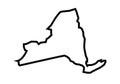 New York outline map state shape united states