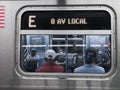 New York Passengers Riding Subway Car Wearing Face Masks NYC