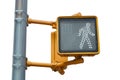 New York pedestrian traffic light on white with clipping path