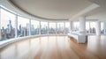 New York penthouse apartment with sleek modern design and breathtaking panoramic views.