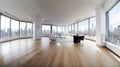 New York penthouse apartment with sleek modern design and breathtaking panoramic views.