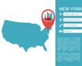 New York map infographic vector isolated illustration Royalty Free Stock Photo