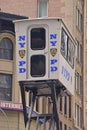 New York Police Department Pop Up Surveillance Booth Royalty Free Stock Photo