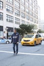 A New York police officer directing traffic downtown Royalty Free Stock Photo