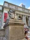 New York Public Library Main Branch, Stephen A. Schwarzman Building, Library Lion Patience, New York City, NY, USA
